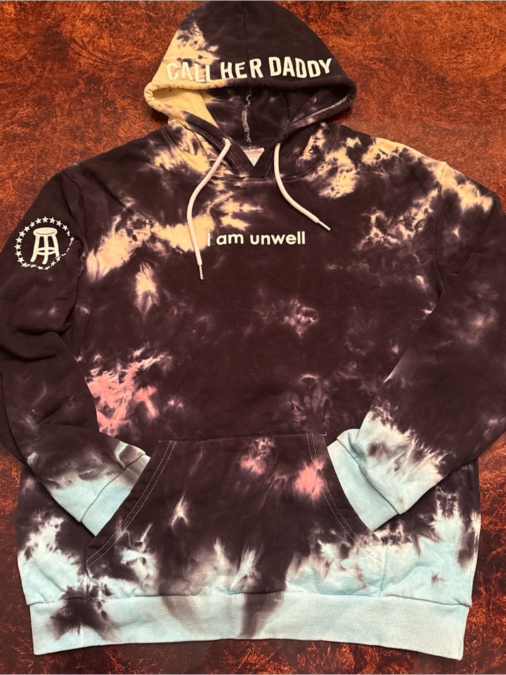 Barstool Sports 'i am unwell' Tie-Dye Hoodie - Black & Yellow